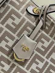 Fendi By The Way Soft Medium Dove Grey Denim Effect FF Jacquard Mini Bag - 29x13x17cm - 2
