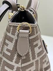 Fendi By The Way Soft Medium Dove Grey Denim Effect FF Jacquard Mini Bag - 29x13x17cm - 3