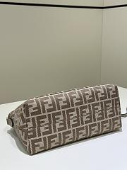 Fendi By The Way Soft Medium Dove Grey Denim Effect FF Jacquard Mini Bag - 29x13x17cm - 6