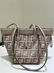 Fendi Origami Mini Dove Grey Denim Effect FF Jacquard Transformable Mini Bag - 18.5x15x15cm - 5