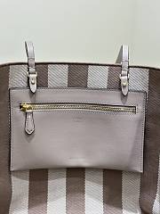 Fendi Roll Large Reversible Shopper In Pequin Striped And Dove Grey FF Fabric - 35x32x19.5cm - 5