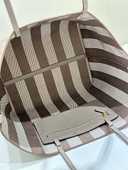Fendi Roll Large Reversible Shopper In Pequin Striped And Dove Grey FF Fabric - 35x32x19.5cm - 2