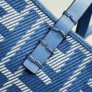 Fendi Roll Large Reversible Shopper In Pequin Striped And Blue FF Fabric - 35x32x19.5cm - 6