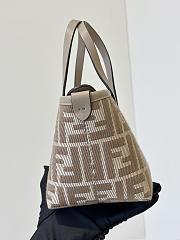 Fendi Mini Roll Dove Grey Denim Effect FF Jacquard Mini Bag - 15.5x13x11cm - 5