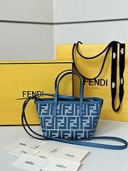 Fendi Mini Roll Blue Denim Effect FF Jacquard Mini Bag - 15.5x13x11cm - 1