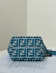 Fendi Mini Roll Blue Denim Effect FF Jacquard Mini Bag - 15.5x13x11cm - 2