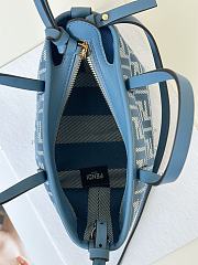 Fendi Mini Roll Blue Denim Effect FF Jacquard Mini Bag - 15.5x13x11cm - 3