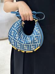 Fendigraphy Mini Blue Denim Effect FF Jacquard Mini Bag - 20x13x7.5cm - 5