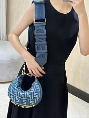 Fendigraphy Mini Blue Denim Effect FF Jacquard Mini Bag - 20x13x7.5cm - 4