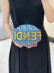 Fendigraphy Mini Blue Denim Effect FF Jacquard Mini Bag - 20x13x7.5cm - 3