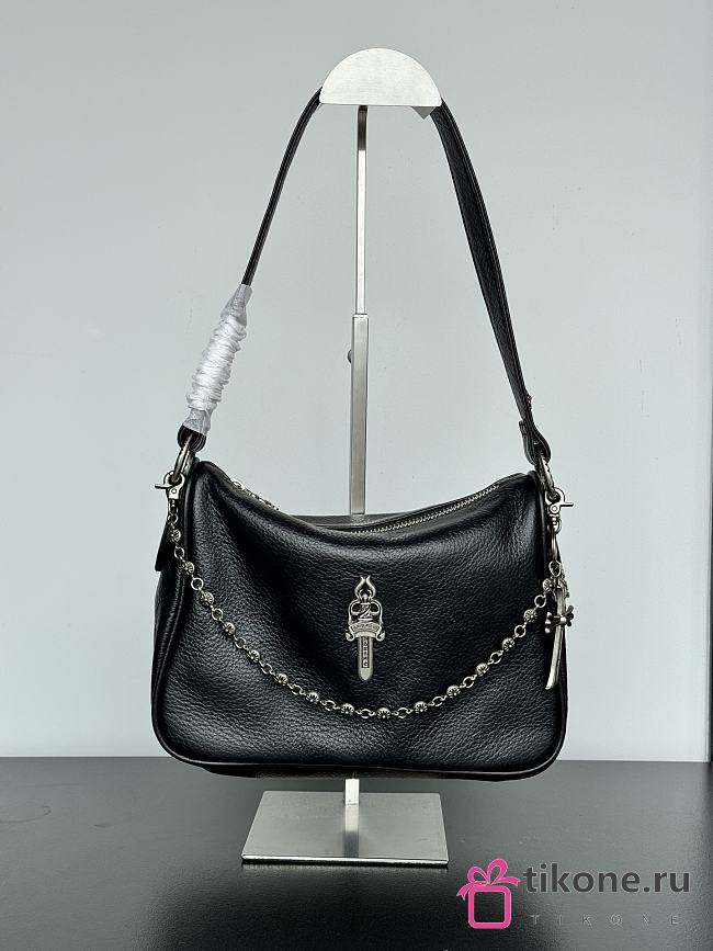 Chrome Hearts Leather Chicken Nugget Dagger Bag Black - 25x9x19cm - 1