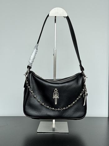Chrome Hearts Leather Chicken Nugget Dagger Bag Black - 25x9x19cm