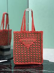 Prada Crochet Tote Bag Orange/Caramel 1BG393 - 38x36x3cm - 1