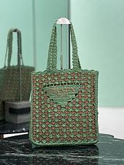 Prada Crochet Tote Bag Green/Caramel 1BG393 - 38x36x3cm - 1