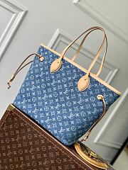 LV Neverfull MM Monogram Denim Blue M13192 - 31x28x14cm - 6