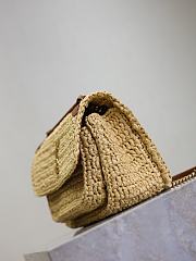 YSL Niki Mini In Raffia Natural And Brick - 18x12.5x5cm - 5