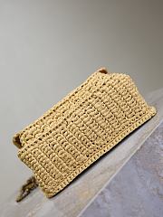 YSL Niki Mini In Raffia Natural And Brick - 18x12.5x5cm - 4
