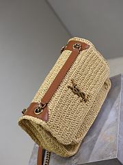 YSL Niki Medium In Raffia Natural And Brick - 28x20x8.5cm - 6