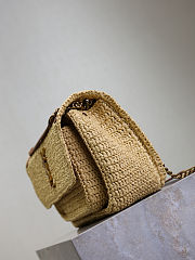 YSL Niki Medium In Raffia Natural And Brick - 28x20x8.5cm - 4