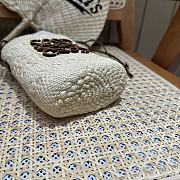 Loewe Square Pocket In Iraca Palm And Calfskin Natural/Tan - 22x14x6cm - 4