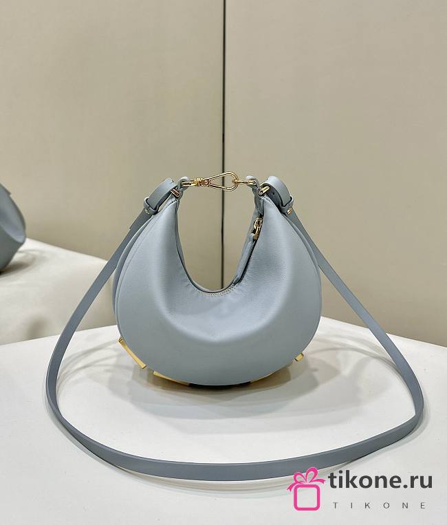 Fendigraphy Mini Light Blue Leather Mini Bag - 20x7.5x13cm - 1