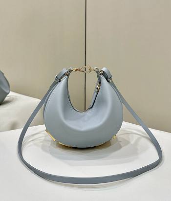 Fendigraphy Mini Light Blue Leather Mini Bag - 20x7.5x13cm
