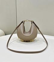 Fendigraphy Mini Dove Gray Leather Mini Bag - 20x7.5x13cm - 4