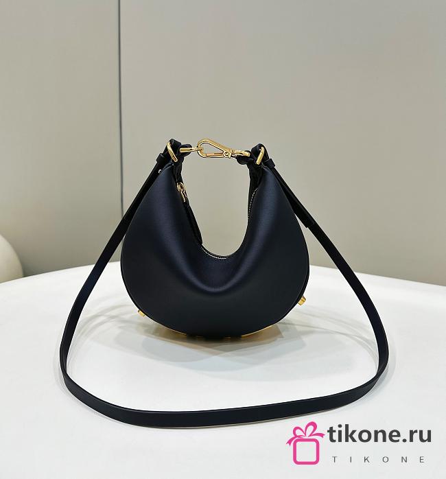 Fendigraphy Mini Black Leather Mini Bag - 20x7.5x13cm - 1