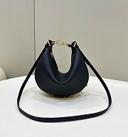 Fendigraphy Mini Black Leather Mini Bag - 20x7.5x13cm - 1