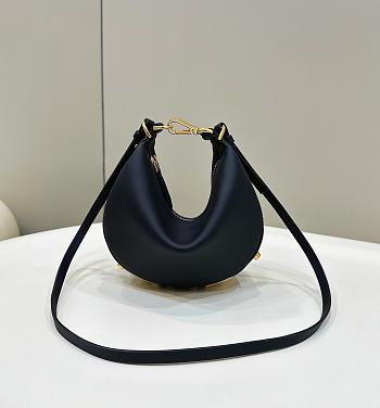 Fendigraphy Mini Black Leather Mini Bag - 20x7.5x13cm