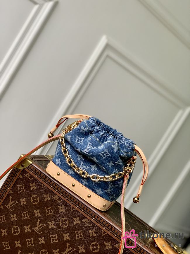 LV Nano Noé Monogram Denim Blue M83043 - 20.5x17.5x8.8cm - 1