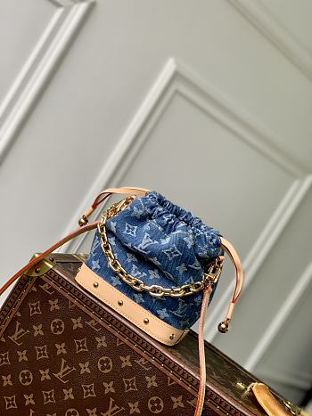 LV Nano Noé Monogram Denim Blue M83043 - 20.5x17.5x8.8cm