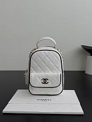 Chanel Mini Backpack Lambskin White & Black - 18x13x9cm - 4