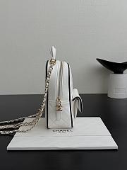 Chanel Mini Backpack Lambskin White & Black - 18x13x9cm - 3
