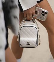 Chanel Mini Backpack Lambskin White & Black - 1