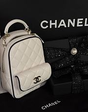 Chanel Mini Backpack Lambskin White & Black - 5