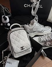 Chanel Mini Backpack Lambskin White & Black - 3