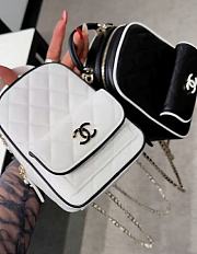 Chanel Mini Backpack Lambskin White & Black - 2