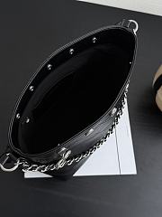 Chanel Large Bucket Bag Shiny Lambskin & Silver Tone Metal Black - 31x28x15cm - 3