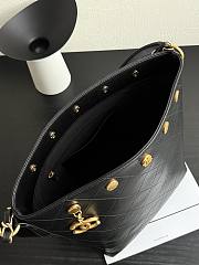 Chanel Large Bucket Bag Shiny Lambskin Gold Tone Metal Black - 31x28x15cm - 4