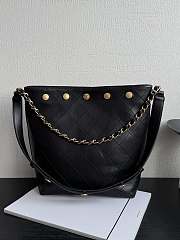 Chanel Large Bucket Bag Shiny Lambskin Gold Tone Metal Black - 31x28x15cm - 2