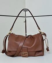 Fendi Mamma Baguette Large Brown Nappa Leather Bag - 32x11x21cm - 3