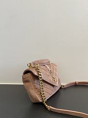 YSL College Mini Suede Crossbody Bag in Pink - 20x14x4.5cm - 4
