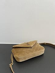YSL College Mini Suede Crossbody Bag in Gold - 20x14x4.5cm - 5