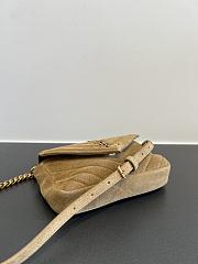 YSL College Mini Suede Crossbody Bag in Gold - 20x14x4.5cm - 4