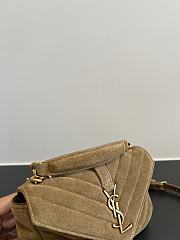 YSL College Mini Suede Crossbody Bag in Gold - 20x14x4.5cm - 3