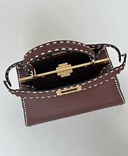 Fendi Peekaboo ISeeU Meidum Multicolour Sage Selleria Bag Brown - 33×12×25cm - 6