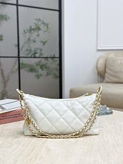 Chanel Hobo Handbag Calfskin Gold Tone Metal White - 17x26x8.5cm - 6
