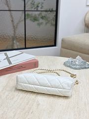 Chanel Hobo Handbag Calfskin Gold Tone Metal White - 17x26x8.5cm - 4
