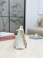 Chanel Hobo Handbag Calfskin Gold Tone Metal White - 17x26x8.5cm - 2